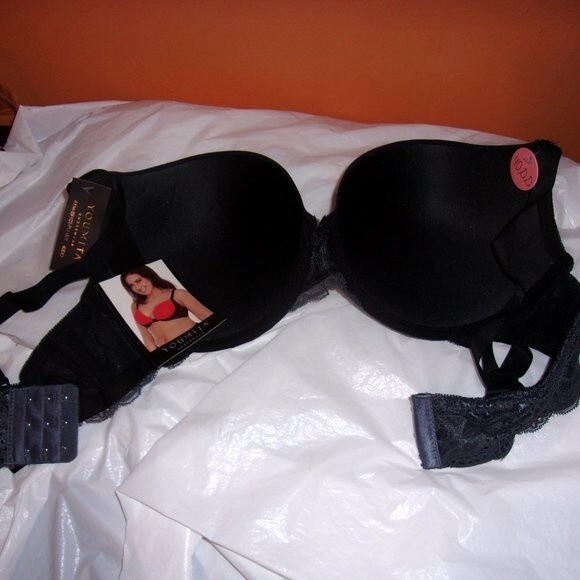 Youmita 42DD Black Floral Lace Overlay Bra NWT - Picture 7 of 12